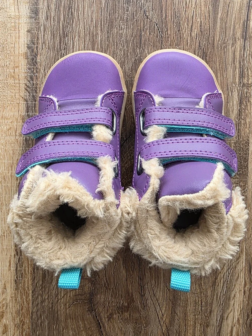 Ten Little Furry High Top Purple Boots Faux Fur Lining Size 6
